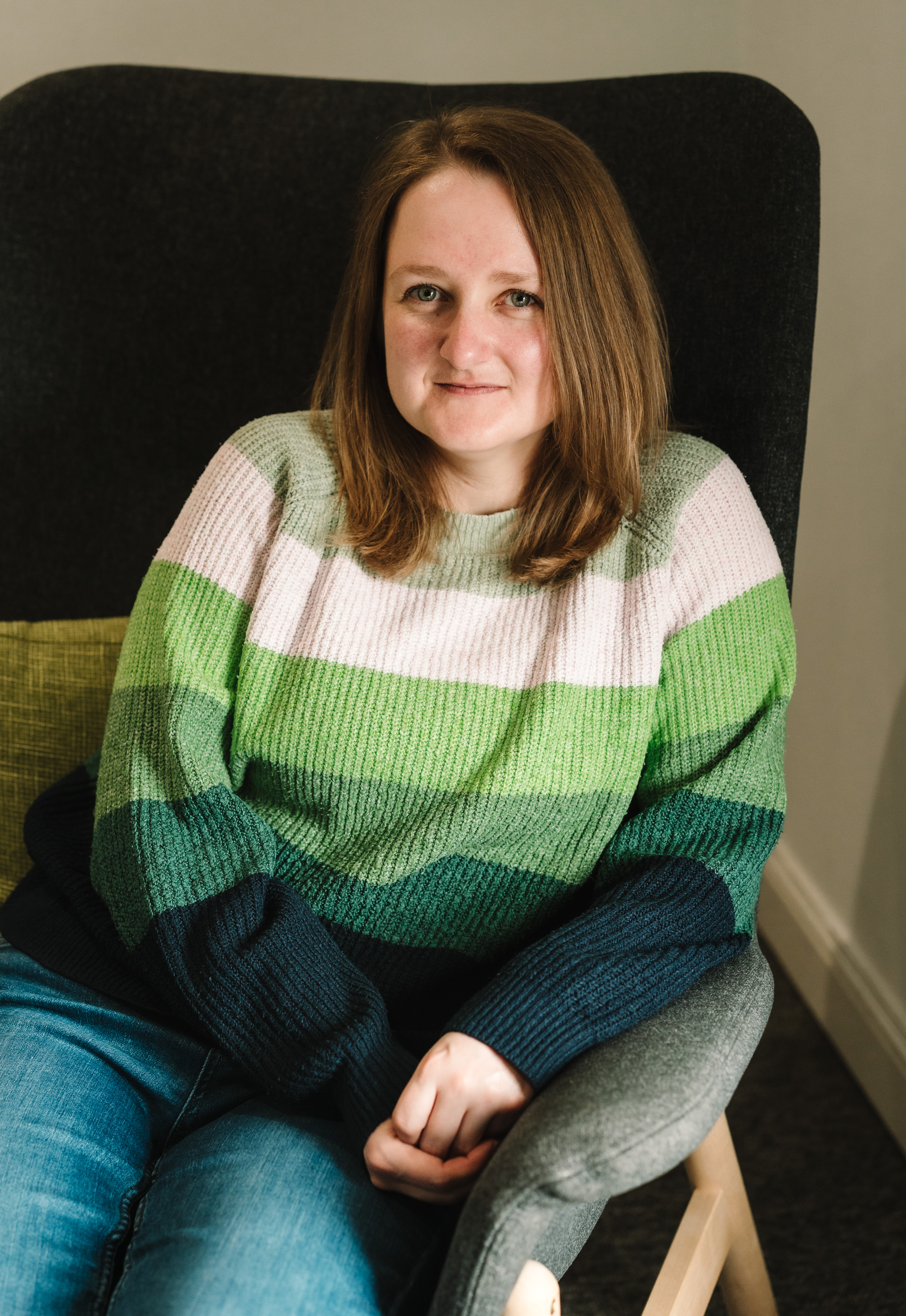 Natalie Rowlatt sitting in a chair